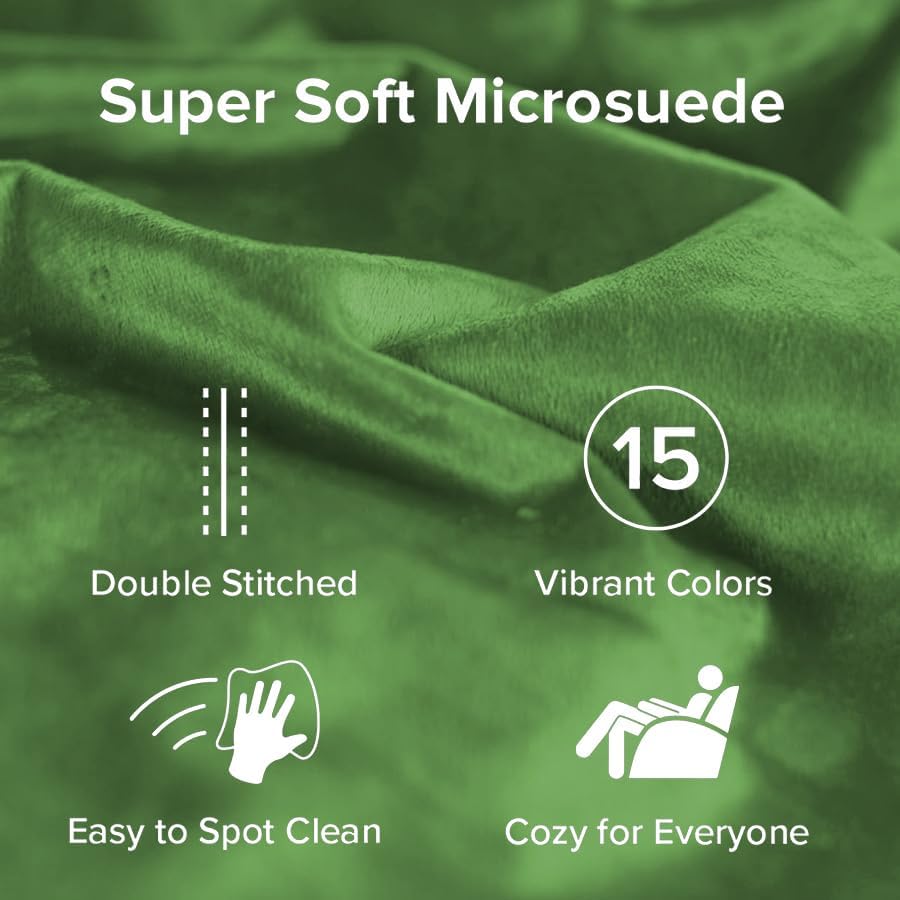 Sofa Sack Bean Bag Chair - Plush, Ultra Soft - Memory Foam Bean Bag Chair with Microsuede Cover - Stuffed Foam Filled Furniture and Accessories for Dorm Room 5 Feet - Lime