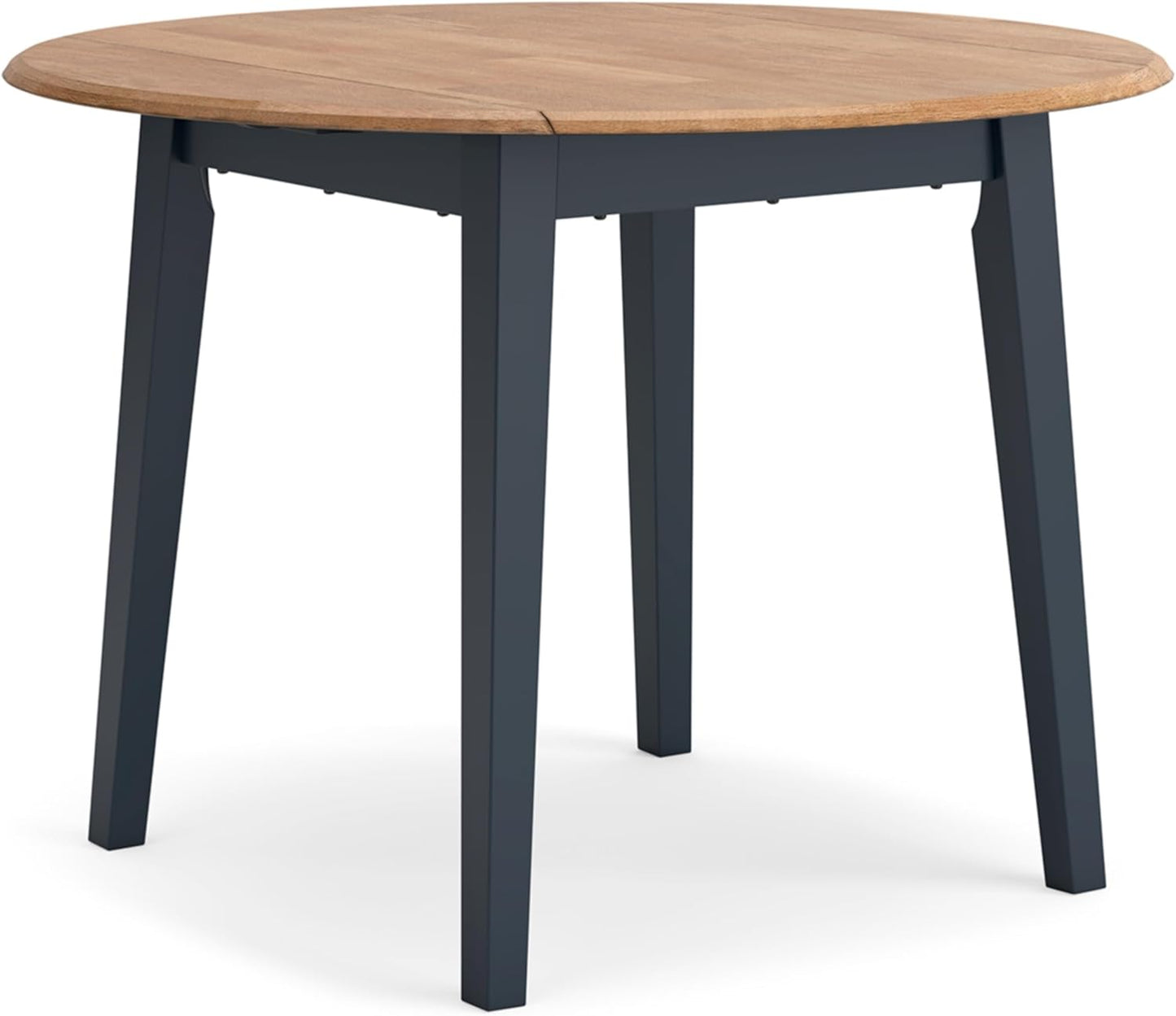 Signature Design by Ashley Gesthaven Modern Dining Drop Leaf Table with 4 Legs, Light Brown & Blue