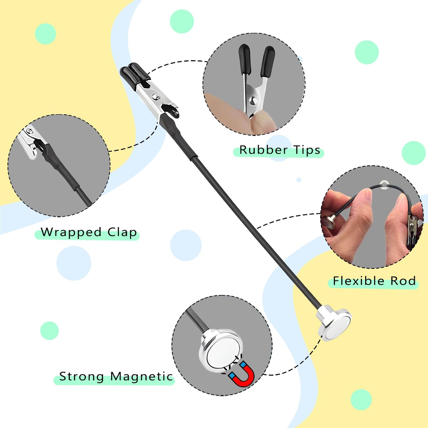 Magnetic Helping Hands for Soldering with 20 Flexible Magnetic Clips - All-in-One Steel Box Station with Brush, Ideal as a Model Painting Stand, Soldering, PCB, and Crafts (Silver)
