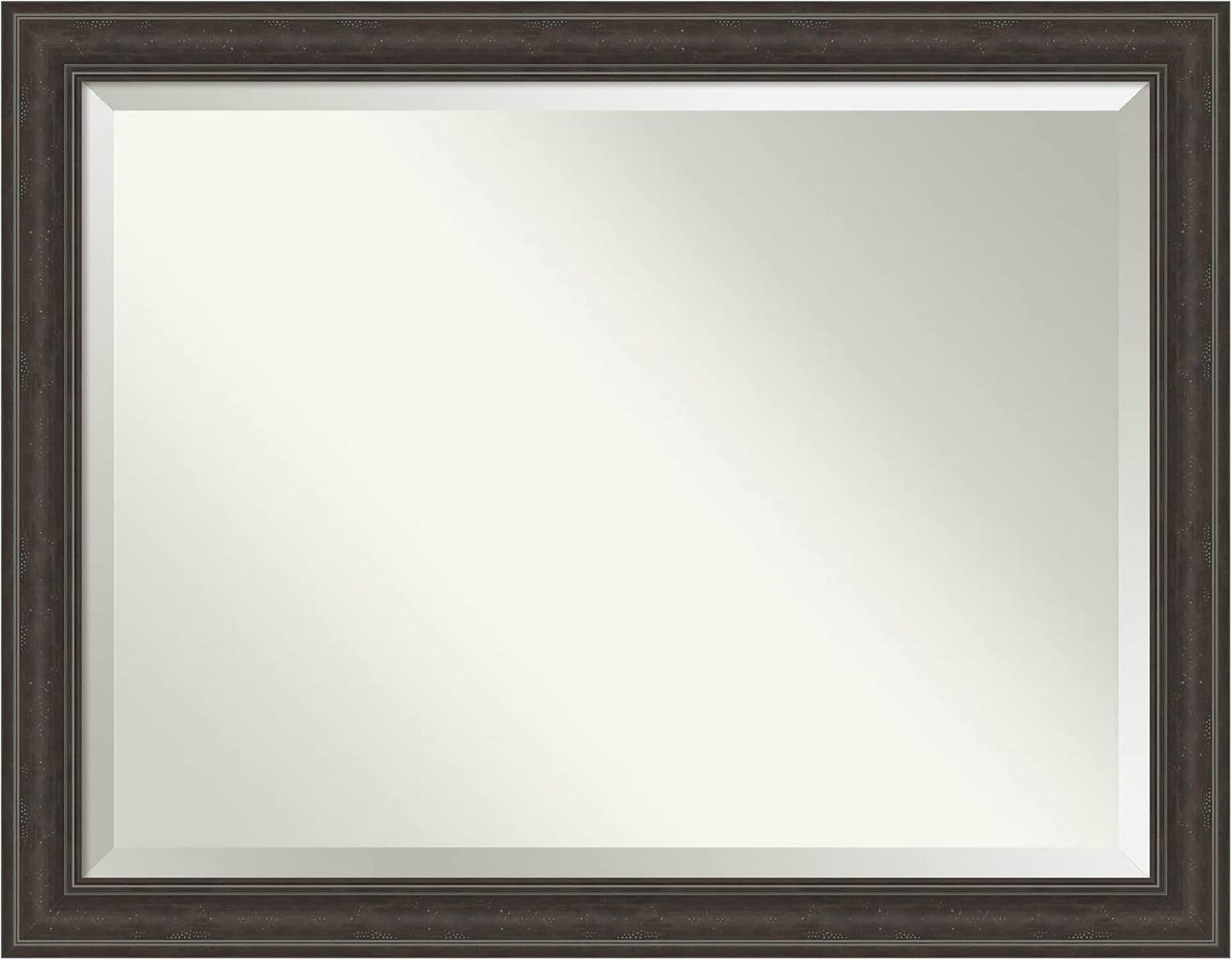 Amanti Art Brown Wall Mirror 36x46 Shipwreck Greywash Rectangle Bathroom Mirror for Wall Decor Living Room, X-Large Traditional Frame, Hangs Horizonally and Vertically, Bathroom Decor, Beveled Edge
