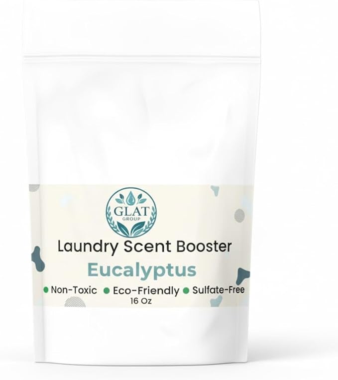 Plant-Based Laundry Scent Booster (Powder) - Eucalyptus |Invigorating, Crisp, Long-Lasting Spa Scent, No Residue | Powerful Odor Eliminator, Non-Toxic Fabric Freshener | HE Safe, 16 Oz