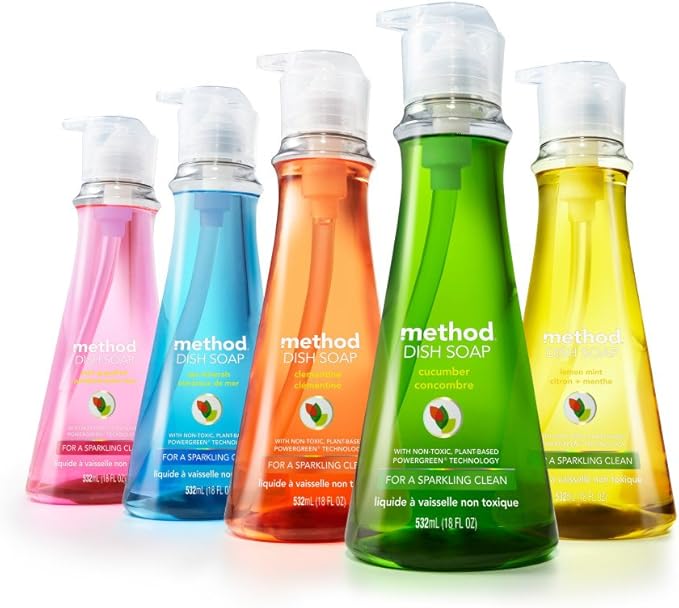 Method Dish Soap, Clementine, 18 Fl. Oz (Pack of 6)