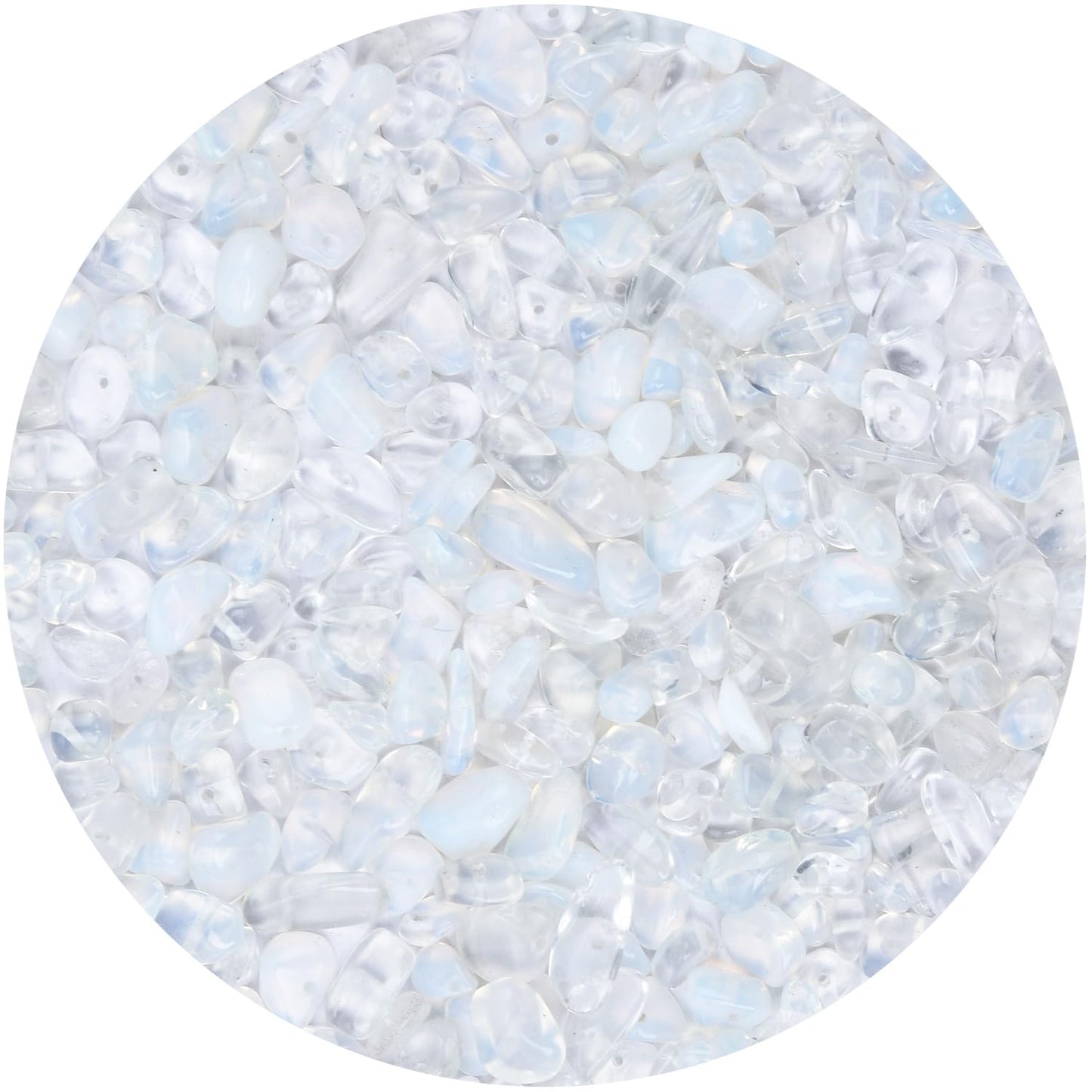 Natural Chip Stone Beads 450pcs Opalite Chips 5-8mm Irregular Healing Crystal Rocks Hole Drilled DIY Loose Gemstone Beads for Jewelry Making Bracelet Earrings Necklace Crafting