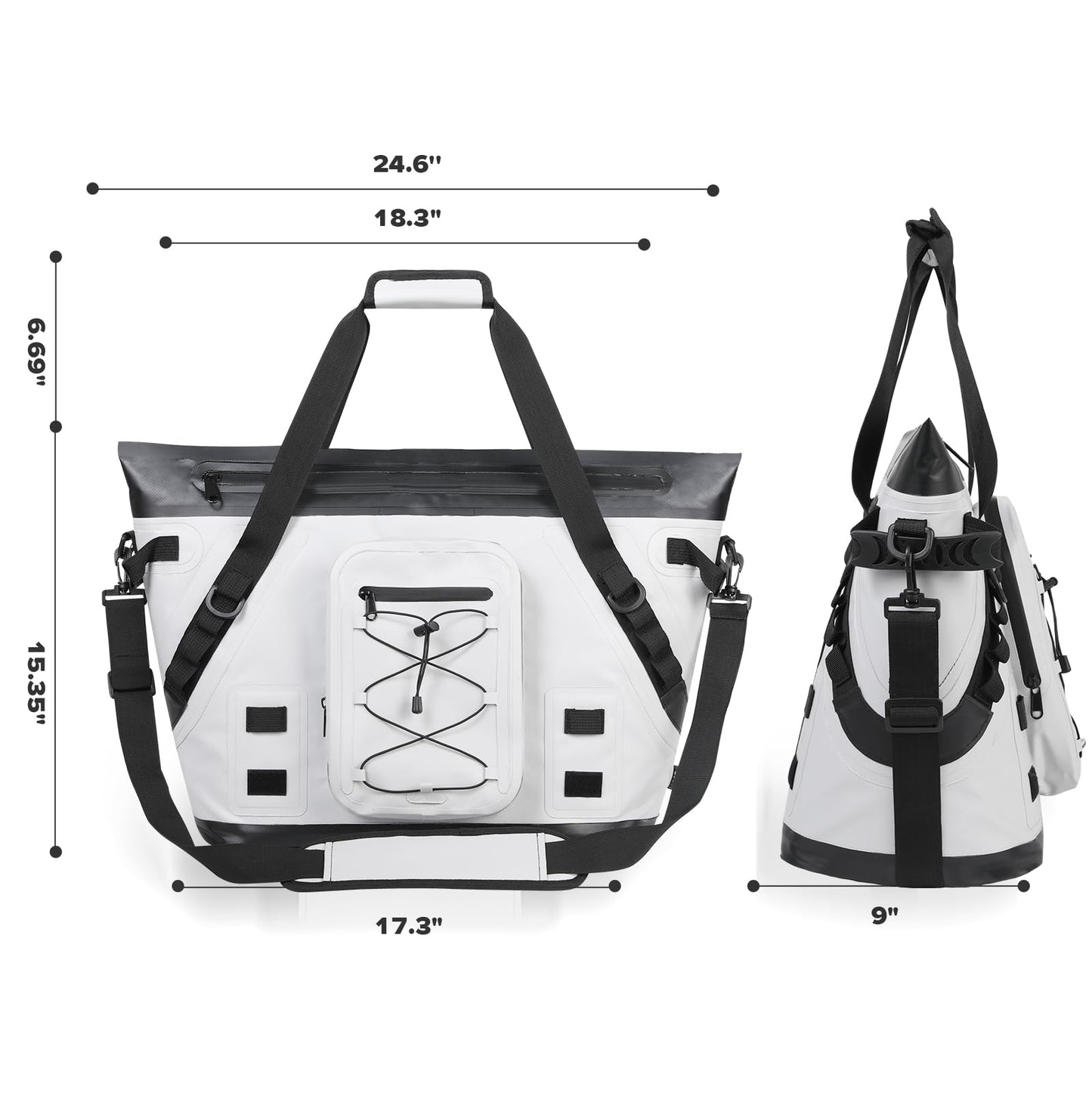 MORXPLOR Cooler Bag Soft Insulated Tote For Beach Travel Grocery|Portable Large Ice Coolers with Handle,Shoudlder Strap,6 Ice Packs and 2 Removeable Cup Holders,40 Can Capacity Food Delivery Tote Bags