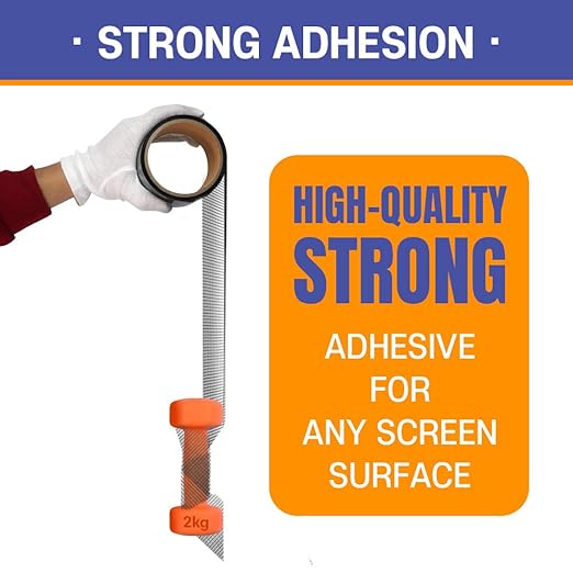 HA SHI Screen Repair Kit for Windows or Doors (2" x 6.5FT, Grey) 3-Layer Strong Adhesive Tape, Made in Korea, Ease-Installation Fiberglass Covering Mesh