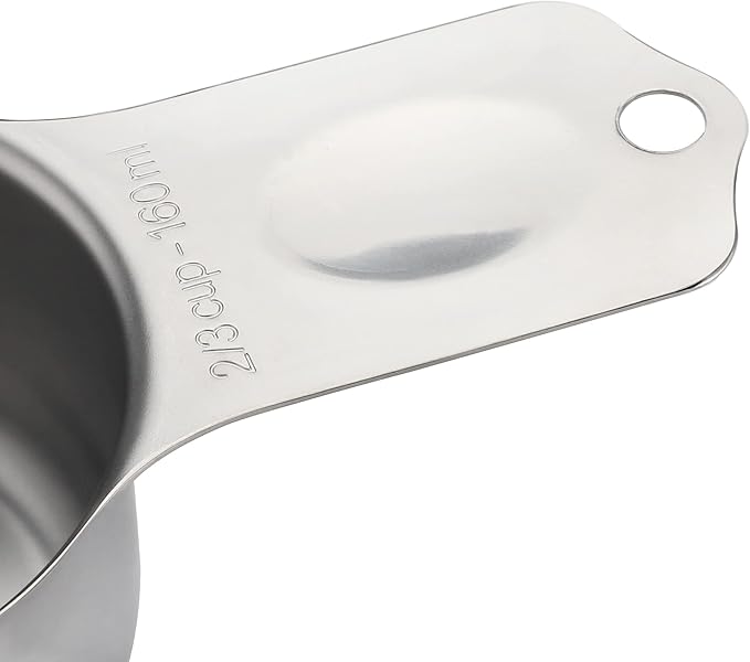 Stainless Steel Measuring Cups Set of 7 Stackable Heavy Duty Measuring Cups for Dry and Liquid Ingredients