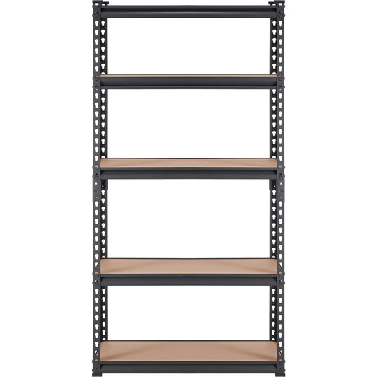 VEVOR Storage Shelving Unit, 5-Tier Adjustable, 2000 lbs Capacity, Heavy Duty Garage Shelves Metal Organizer Utility Rack, Black, 30" L x 12" W x 60" H for Kitchen Pantry Basement Bathroom Laundry