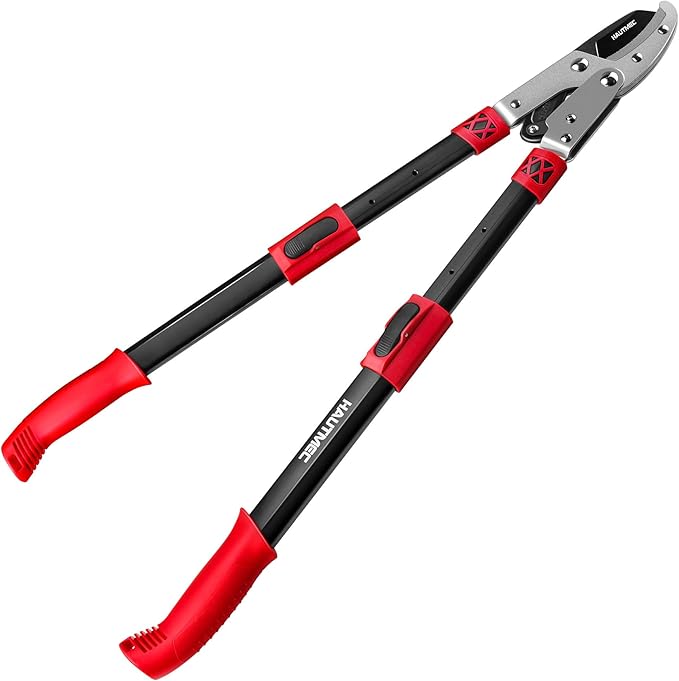 HAUTMEC Anvil Loppers for Tree Trimming Heavy Duty, Extendable 27-37'' Garden Loppers with Compound Action System, 2" Cutting Capacity, Labor-Saving Tree Trimmer for Yard, Lawn Branch Cutter