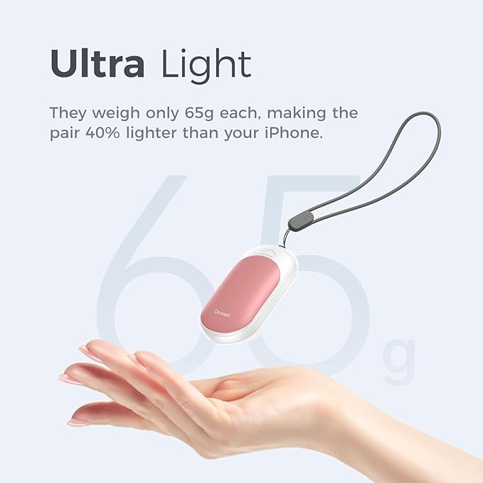 OCOOPA Magnetic Rechargeable Hand Warmers 2 Pack, Ultrathin Electric Handwarmers, Portable Pocket-Sized Heater, for Men, Women Purse Must Haves, Union UT3 Lite