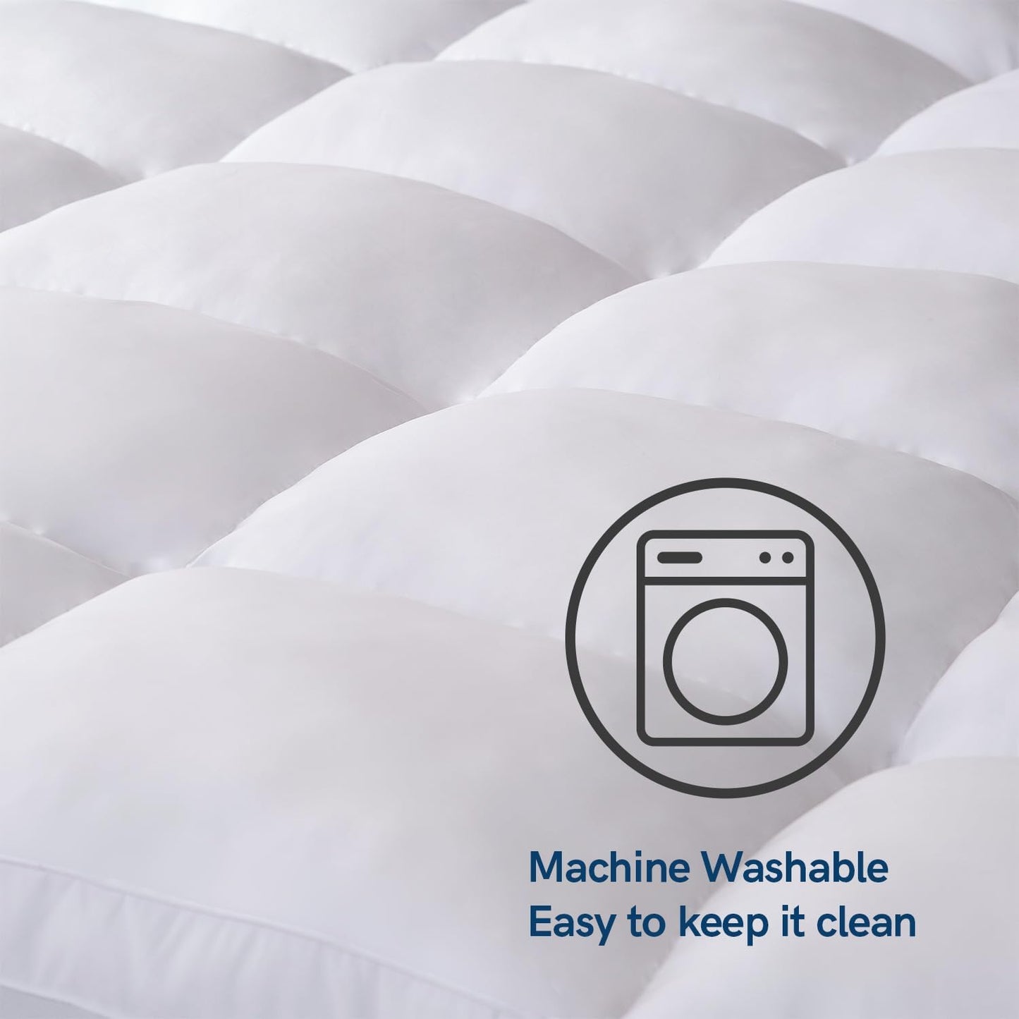 ELEMUSE Twin Mattress Topper for Back Pain, Extra Thick Mattress Pad Cover, Plush Soft Pillowtop with Elastic Deep Pocket, Overfilled Down Alternative Filling