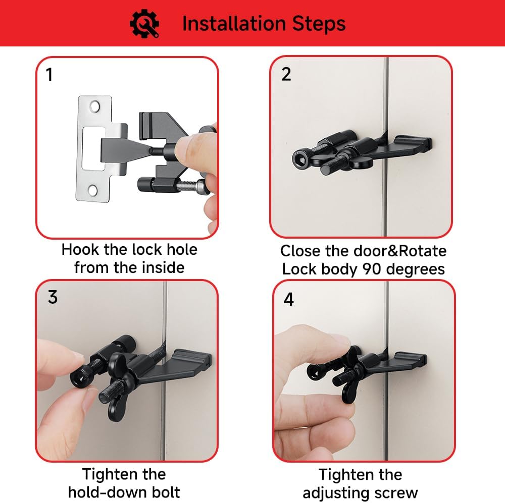 Portable Alarm Door Stopper for Additional Safety in Hotel,Apartment and Bedroom,Removable Bottom Door Jammer Device,Anti Theft Extra Security Lock Kit for Travel. (Alarm Stopper&Lock)