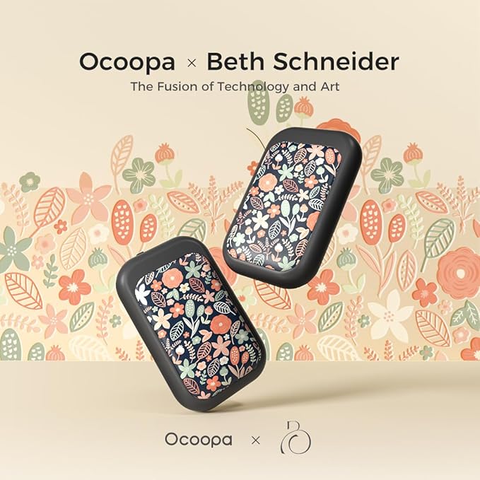 OCOOPA Magnetic Rechargeable Hand Warmers 2 Pack, Card-Style Electric AI Hand Warmers 5000mAh, Pocket Portable Hands Heater, UL Certified, for Men Women, Hunting Essentials, UT4 Young