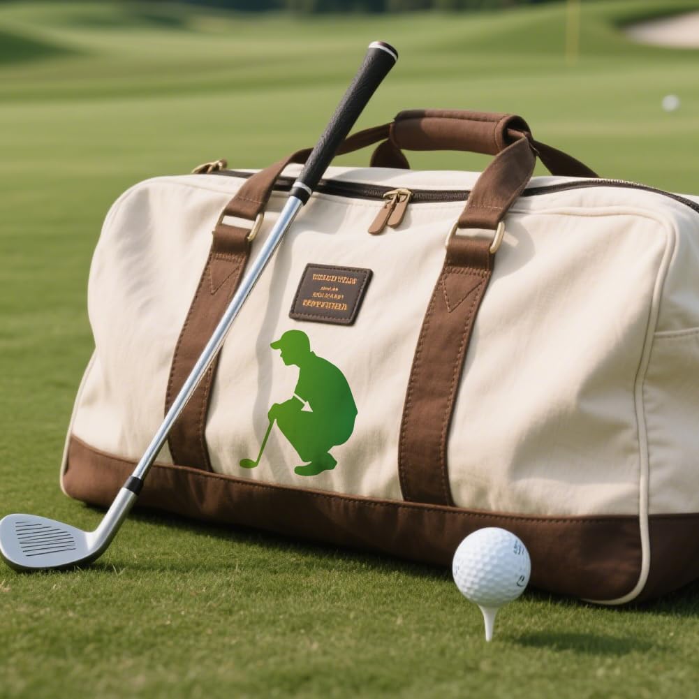 MAYJOYDIY 10 Pcs Golf Stencil Set Reusable Golfer Silhouette Stencils for Painting 5.9x5.9 Inches Sports Ball Drawing Templates with Paint Brush for Shirt Wood Wall Cards Home Gift Decoration