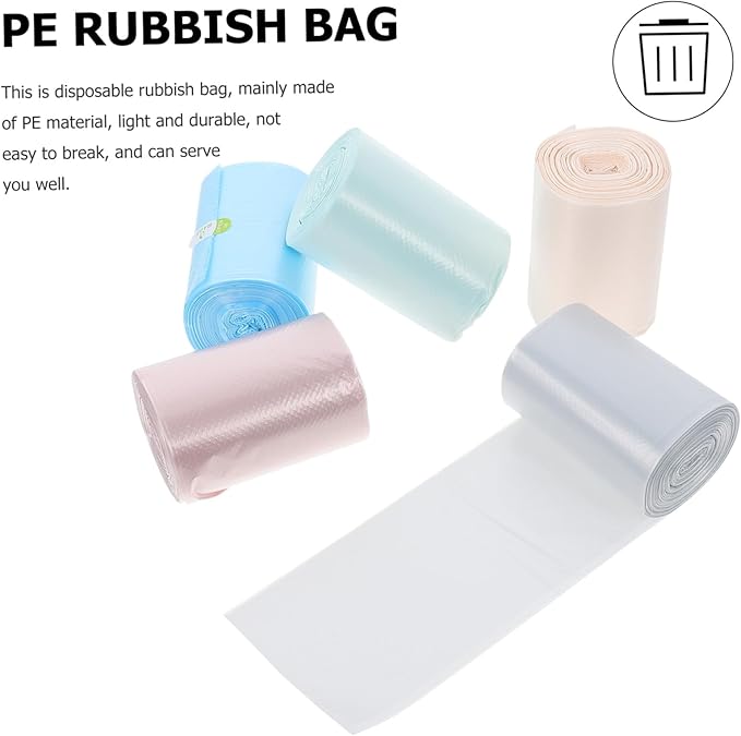 Yardwe 250pcs Disposable PE Trash Bags for Home Office Small Waste Organizers Tear-resistant Rubbish Bin Liners for Car Kitchen Bathroom
