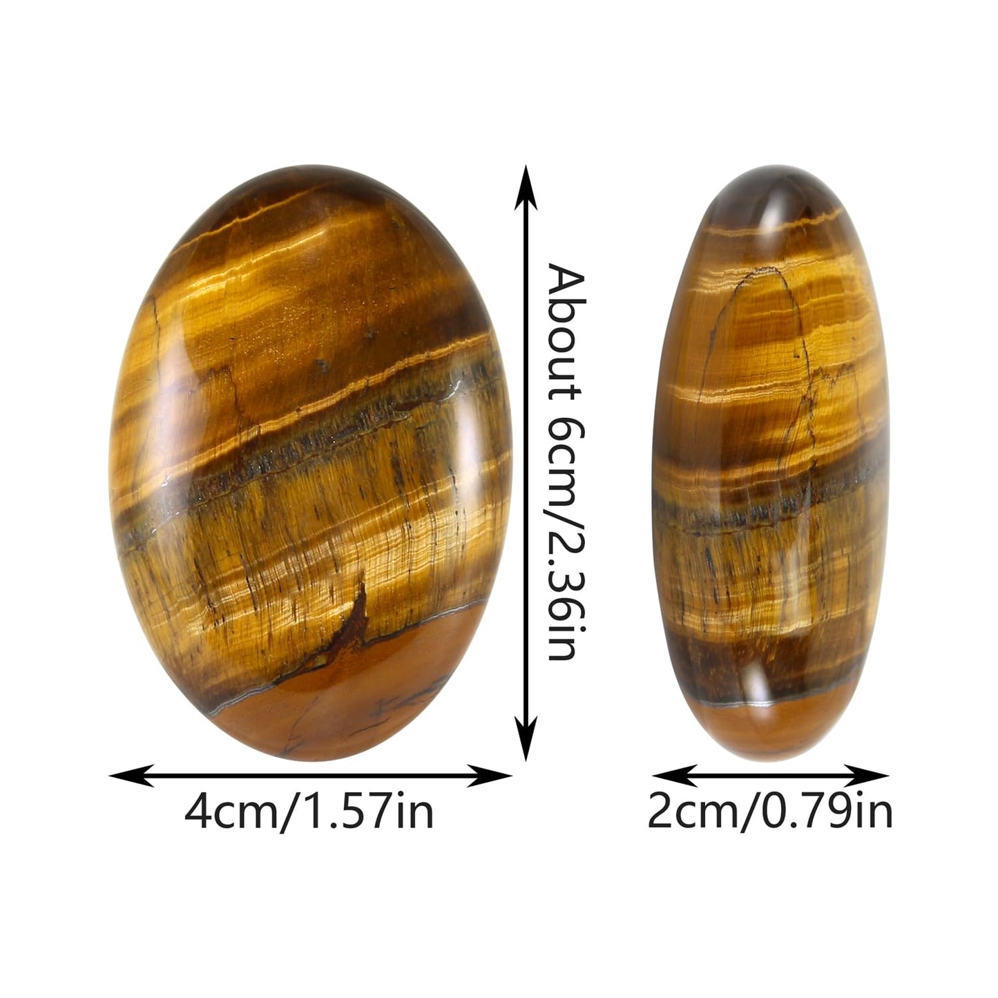 Nvzi Tigers Eye Crystal Palm Stone, Worry Stones, Crystals and Healing Stones, Polished Rocks, Natural Gemstones, Chakra Stones for Healing Crystals Daily Use