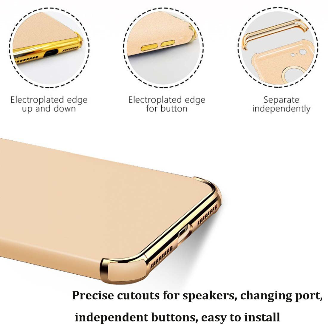 Tverghvad Compatible For Iphone 8 Plus Case, Ultra Slim Flexible Matte Cover Case For Iphone 8 Plus (Gold)
