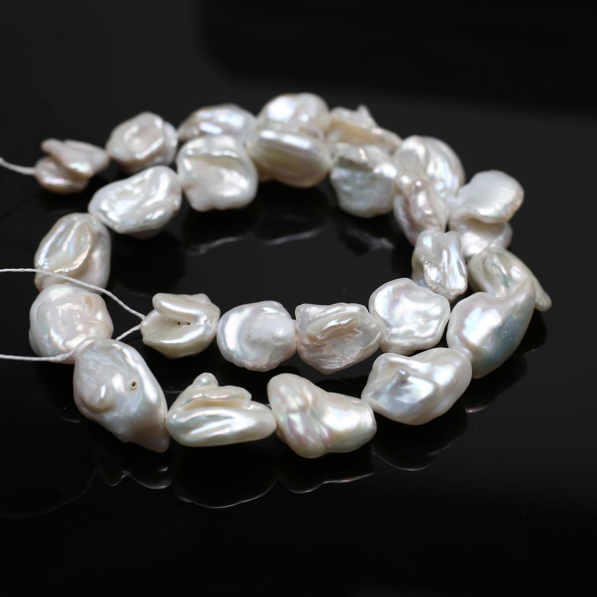 QSLLER Baroque Pearl Beads Irregular Natural Freshwater Cultured Pearl Beads for Jewelry Making Neckalce Craft DIY