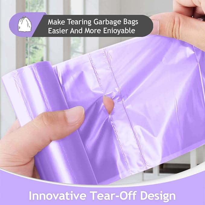 Small Trash Bags 2.6 Gallon 120 Count Strong Trash Bags Colorful Small Garbage Bags, Trash Can Liners for Bathroom Home Office Kitchen Bedroom, fit 5-10 Liter, 1,1.2,1.6,2,2.6,3 Gal,Multicolor