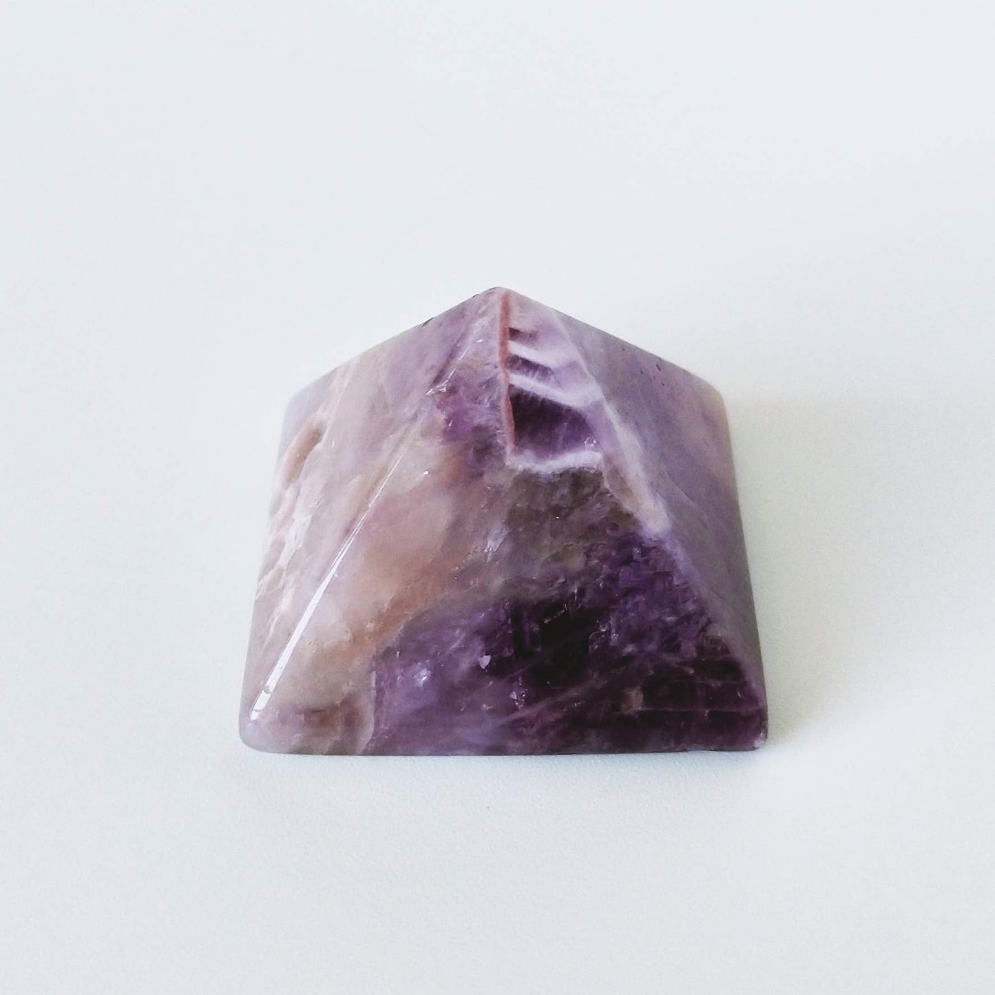 Mina Heal Natural Amethyst Pyramid Chakra Healing Crystal Stone, 1.5 inch