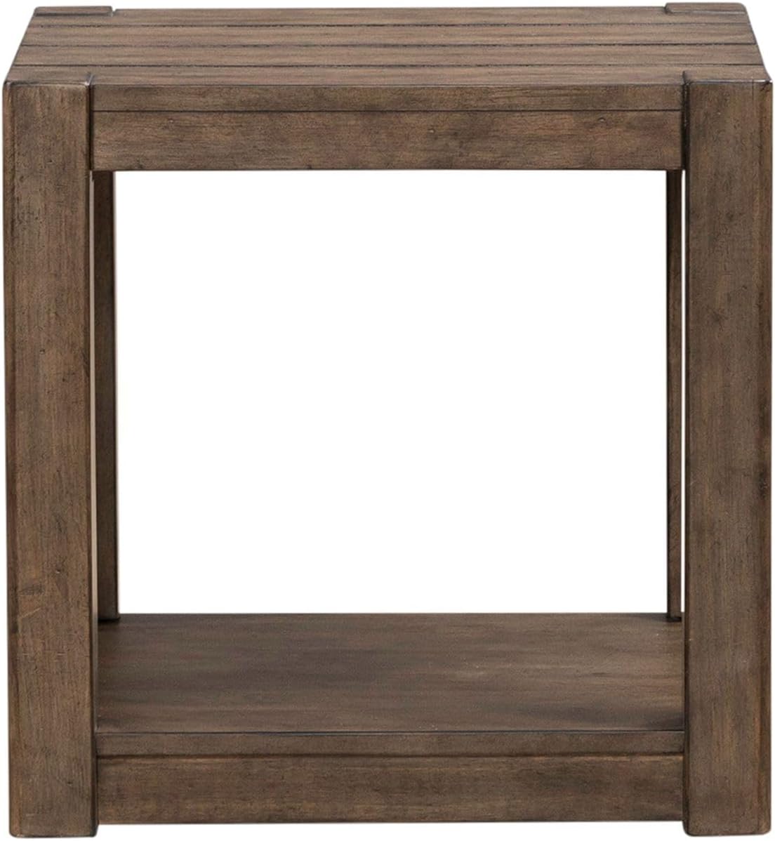 Liberty Furniture Broadmore Living Room Square Chairside Table - Cobblestone Brown
