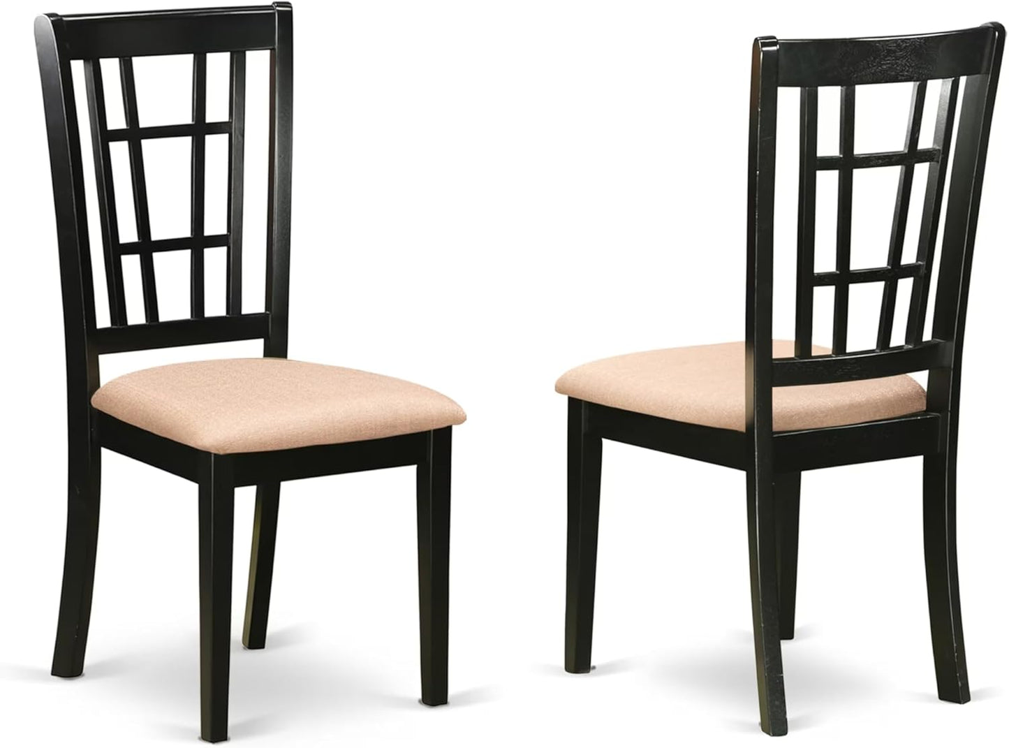 East West Furniture LGNI9-BCH-C 9 Piece Dining Table Set Includes a Rectangle Wooden Table with Butterfly Leaf and 8 Linen Fabric Dining Room Chairs, 42x84 Inch, Black & Cherry