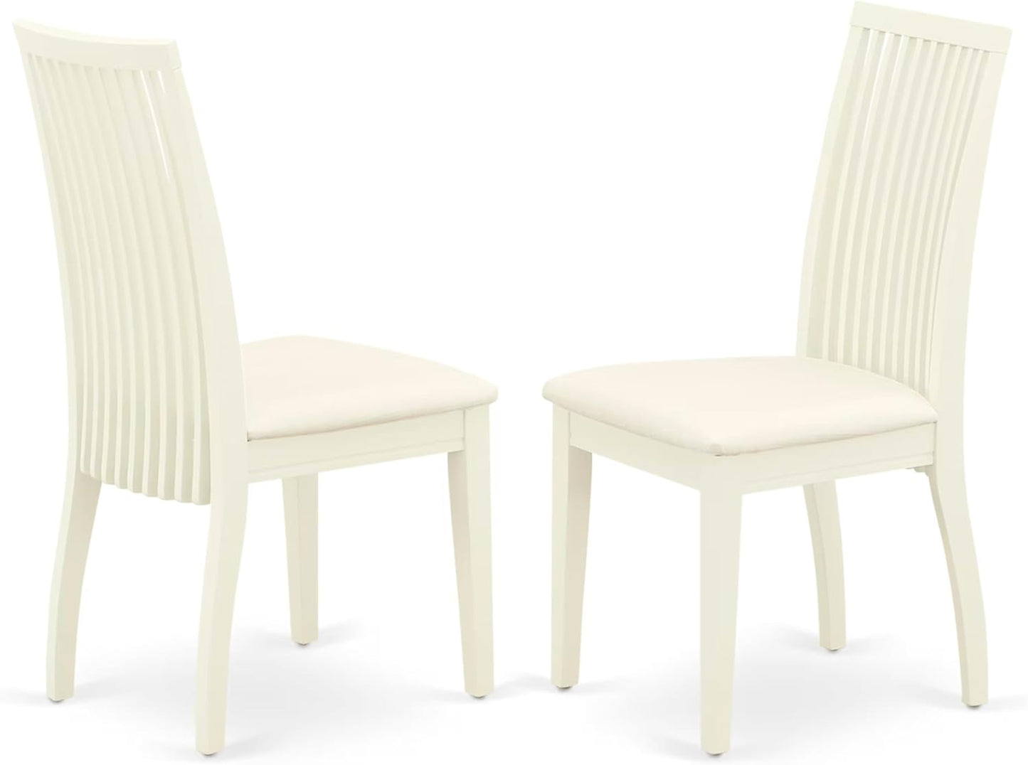 East West Furniture DOIP7-LWH-C 7 Piece Kitchen Table Set Consist of a Rectangle Dining Table with Butterfly Leaf and 6 Linen Fabric Upholstered Dining Chairs, 42x78 Inch, Linen White