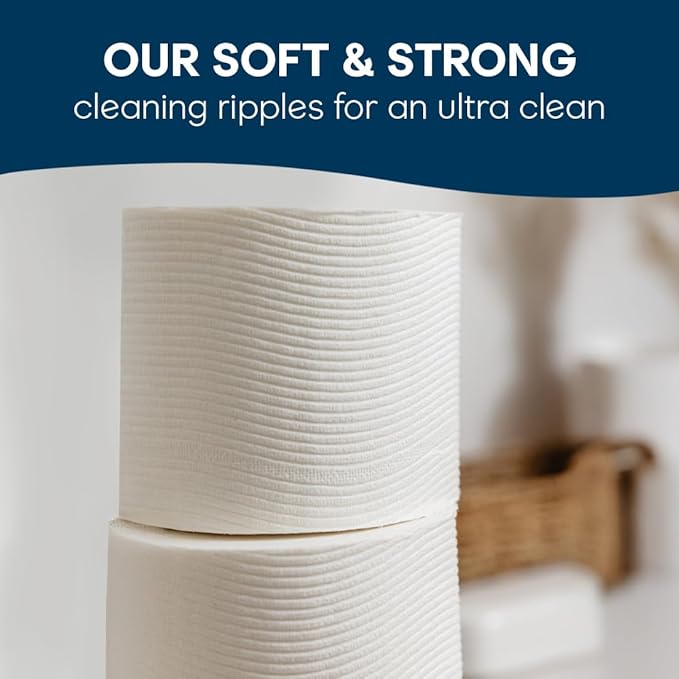 Cottonelle Ultra Clean Toilet Paper with Active CleaningRipples Texture, Strong Bath Tissue, 24 Family Mega Rolls = 132 Regular Rolls (4 Packs of 6)