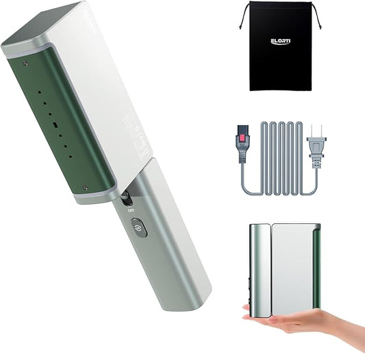 1200W Travel Steamer for Clothes Portable Mini, Dual Voltage (110-220V), Foldable Clothes Steamer and Iron, Compact Garment steamer,15s Fast Heat-Up, Pluggable Cable, Worldwide Travel (Green)