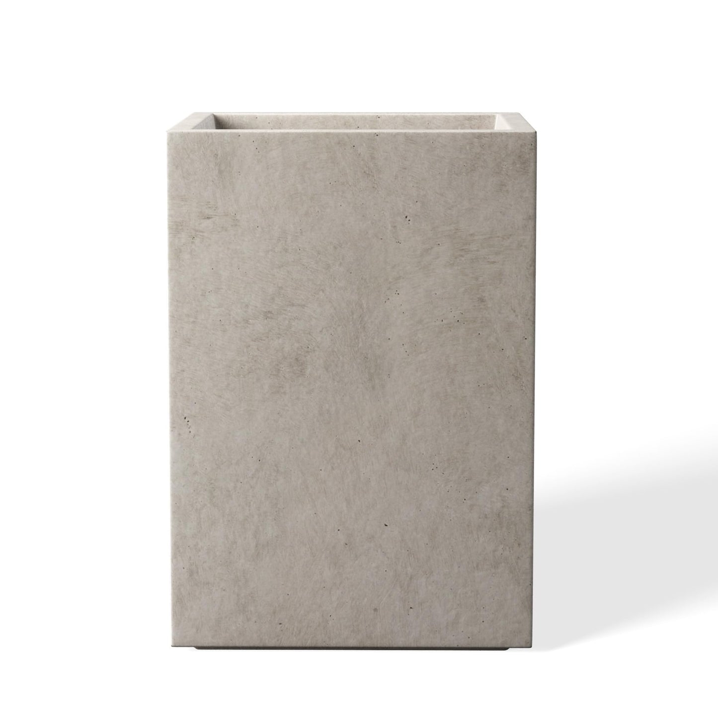 Kante 15.7" H Tall Rectangular Concrete Planters, Outdoor Indoor Lightweight Plant Pots with Drainage Hole and Rubber Plug, Modern Style for Home Garden Patio, Weathered Concrete