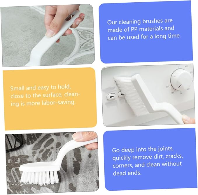 BESPORTBLE 5pcs Crevice Cleaning Brush Handheld Multifunctional Groove Cleaner for Narrow Spaces Window Tracks Kitchen Bathroom with Hanging PP Material
