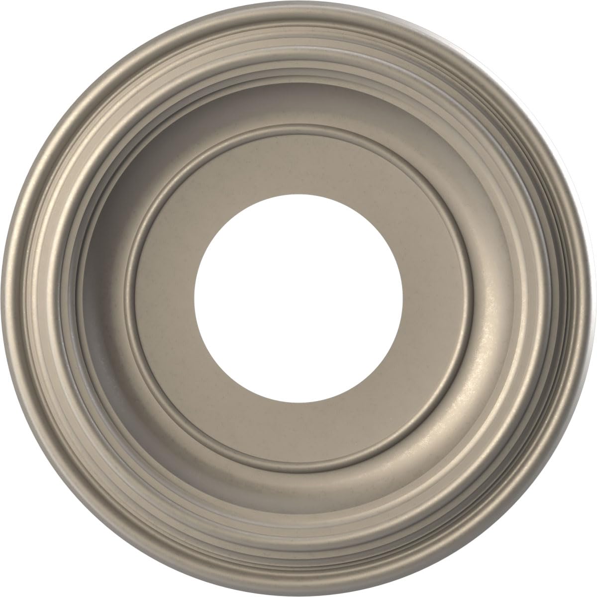 10Od X 3 1/2Id X 1 1/8P Traditional Thermoformed Pvc Ceiling Medallion (Fits Canopies Up To 5 1/2), Metallic Silver Metallic