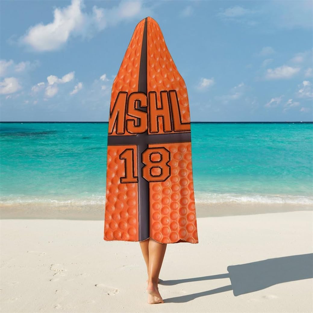 Personalized Basketball Lovers Gifts Wearable Ball Themed Hooded Blanket Customized Sport Hooded Throw-Blanket Gifts for Sofa Bedding Travel Custom Wearable Basketball Sport Blanket with Name