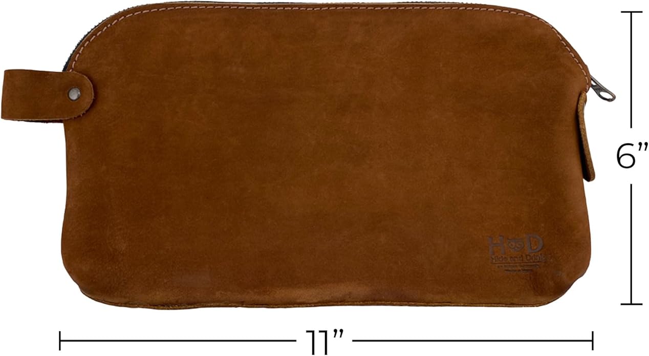 Hide & Drink, Large Rustic All Purpose Utility Bag for Cords & Chargers, Travel Bag, Multi-Purpose Bag, Full Grain Leather
