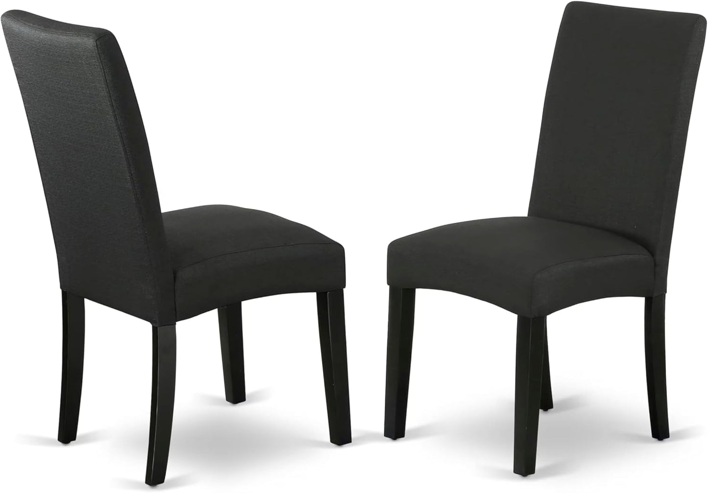East West Furniture V627DR124-5 5 Piece Dining Room Table Set Includes a Rectangle Kitchen Table with V-Legs and 4 Black Color Linen Fabric Parson Dining Chairs, 40x72 Inch, Multi-Color