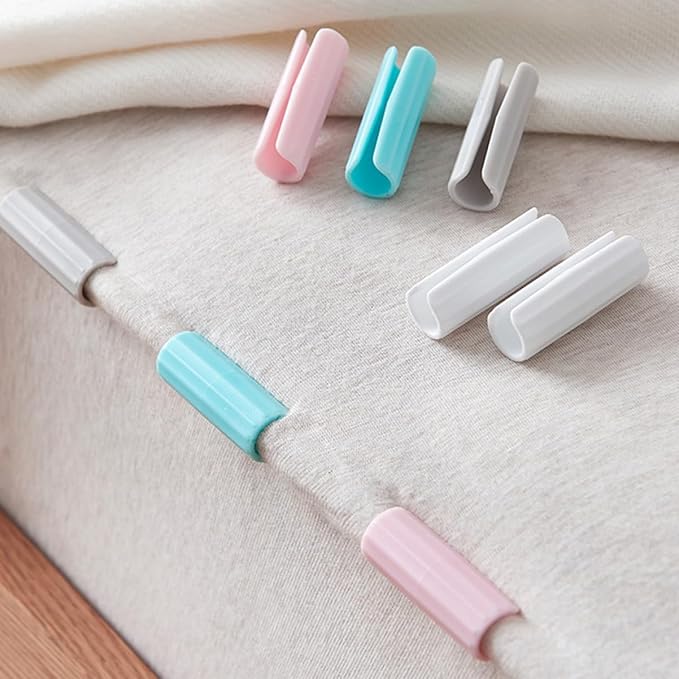 Bed Sheet Grippers and Fasteners - 10pcs Heavy Duty Sheet Clips for Mattress, No Slip Fitted Sheet Clips Keep Sheets Securely in Place, White Bed Sheet Holders for Bedding