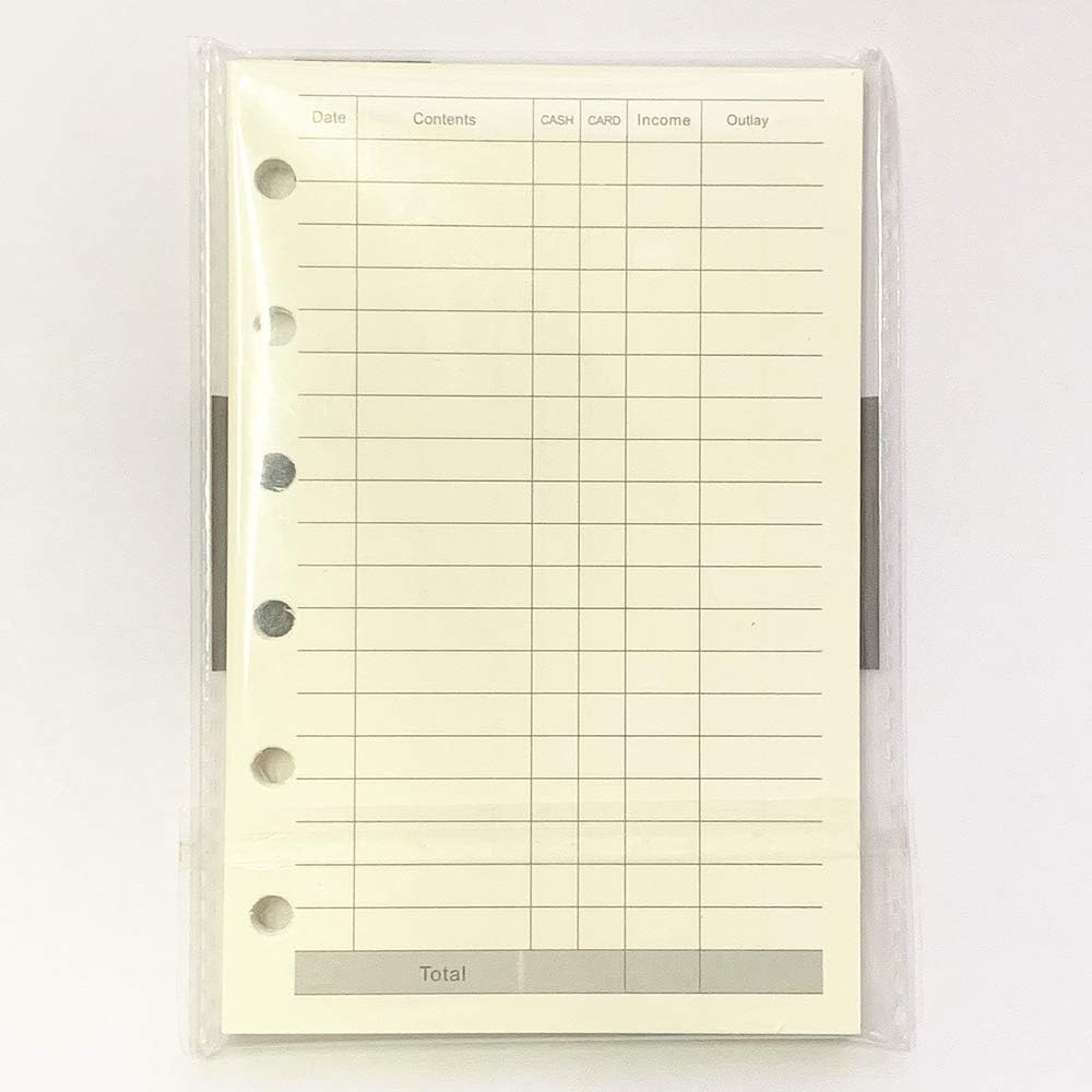 A7 Planner Refill, A7 Agenda Refill Paper Finance Records for 6 Rings Filofax, Accounting Design Inserts, 6 Holes/100gsm,Pocket Size 4.84 x 3.23'', Harphia