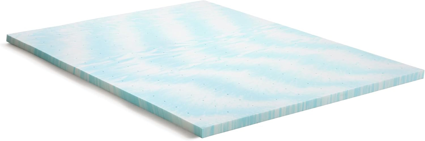 Linenspa 2 Inch Gel Swirl Memory Foam Mattress Topper – Cooling Gel Infused – Pressure Relieving Bed Topper - Mattress Pad – CertiPUR Certified - California King Size