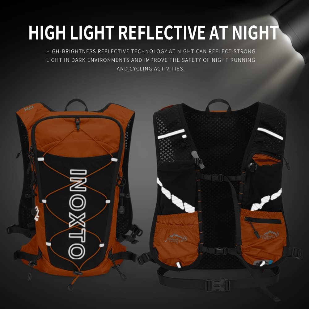 INOXTO Hydration Pack Backpack ，Water Backpack with 2L Leakproof Water Bladder, Running Hydration Vest for Man, Daypack for Cycling Motocross Climbing Trail Running