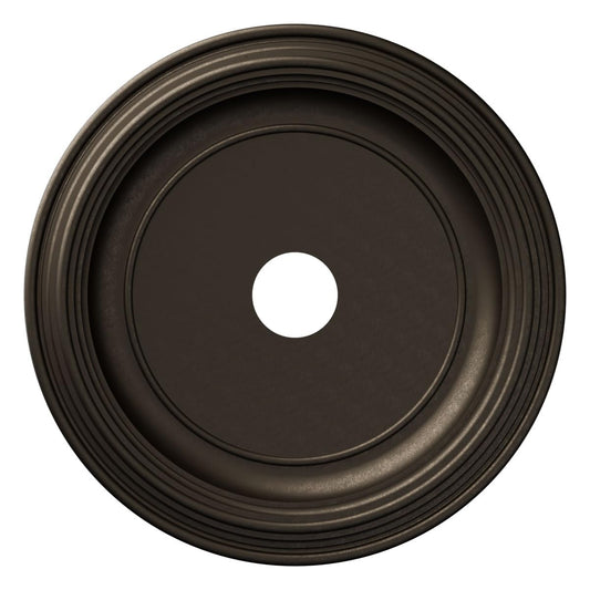 Ekena Millwork 22Od X 3 1/2Id X 1 1/2P Traditional Thermoformed Pvc Ceiling Medallion (Fits Canopies Up To 13 1/2), Metallic Bla