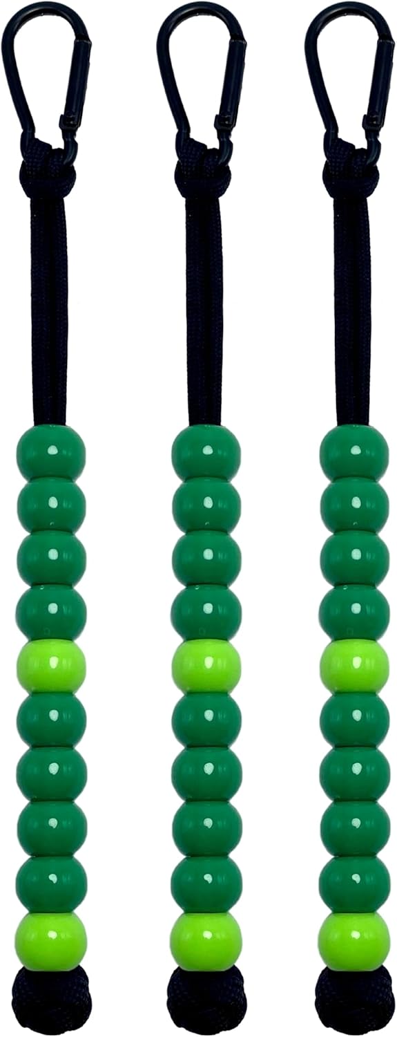 LAMIBEE Pack 3pcs, Golf Beads Count Stroke Score Counter, Durable 550 lbs Paracord String with 10 Beads, Easy Scorekeeping, Hand-Braided with Clip