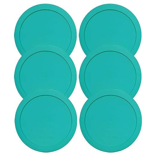 Lids for Pyrex and Anchor Round Glass Containers (4-Cups, Green-6PK)