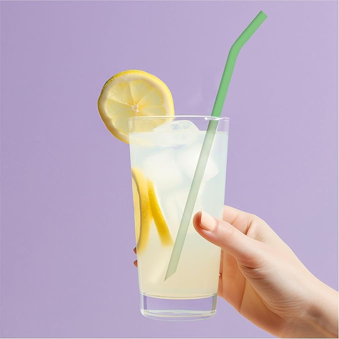 purifyou 14.5in Extra Long Reusable Silicone Straws with Cleaning Brush, Portable Case, Fits 40oz Stanley Cups, Tumblers & Water Bottles, Durable, Travel-Friendly, Convenient (Set of 4, Pastel Colors)
