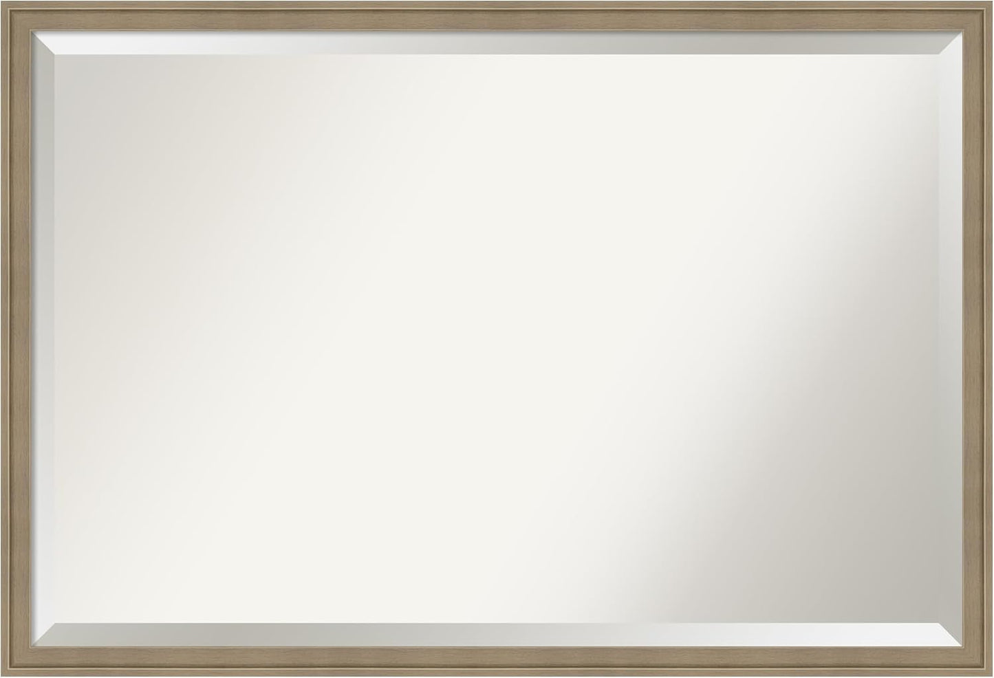 Amanti Art Brown Wall Mirror 26x38 Florence Light Brown Rectangle Bathroom Mirror for Wall Decor Living Room, Large Casual Frame, Hangs Horizonally and Vertically, Bathroom Decor, Beveled Edge from WI