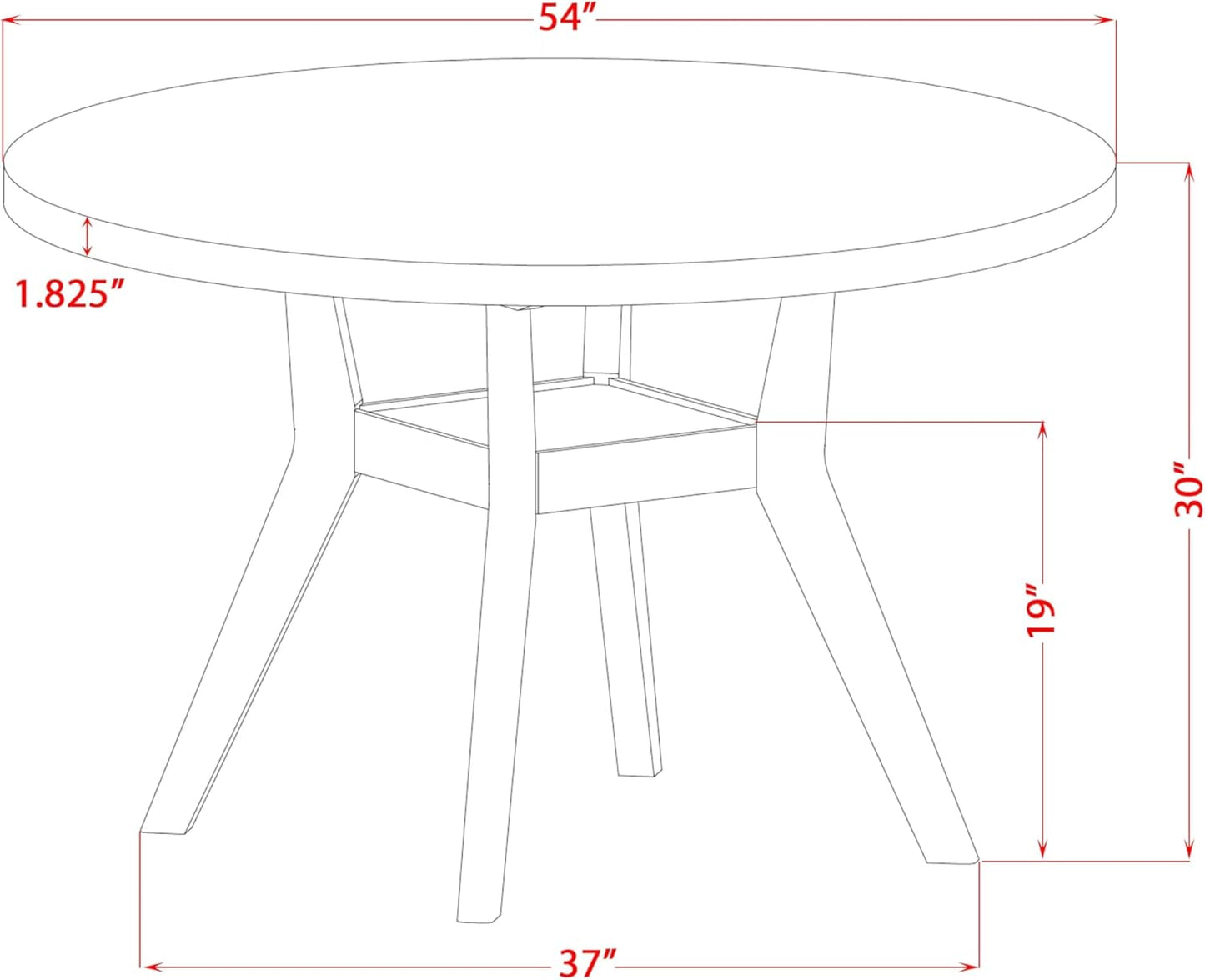 I58-0N-TP - A Wood Kitchen Table with a Round Tabletop and Stylish Pedestal, Antique Walnut Finish.
