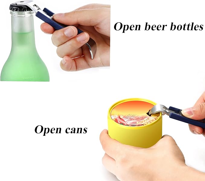 3 Pieces Magnetic Bottle Openers Can Opener Classic Beer Opener Stainless Steel Small Bottle Opener Can Tapper with Magnet for Camping and Traveling HANCELANT