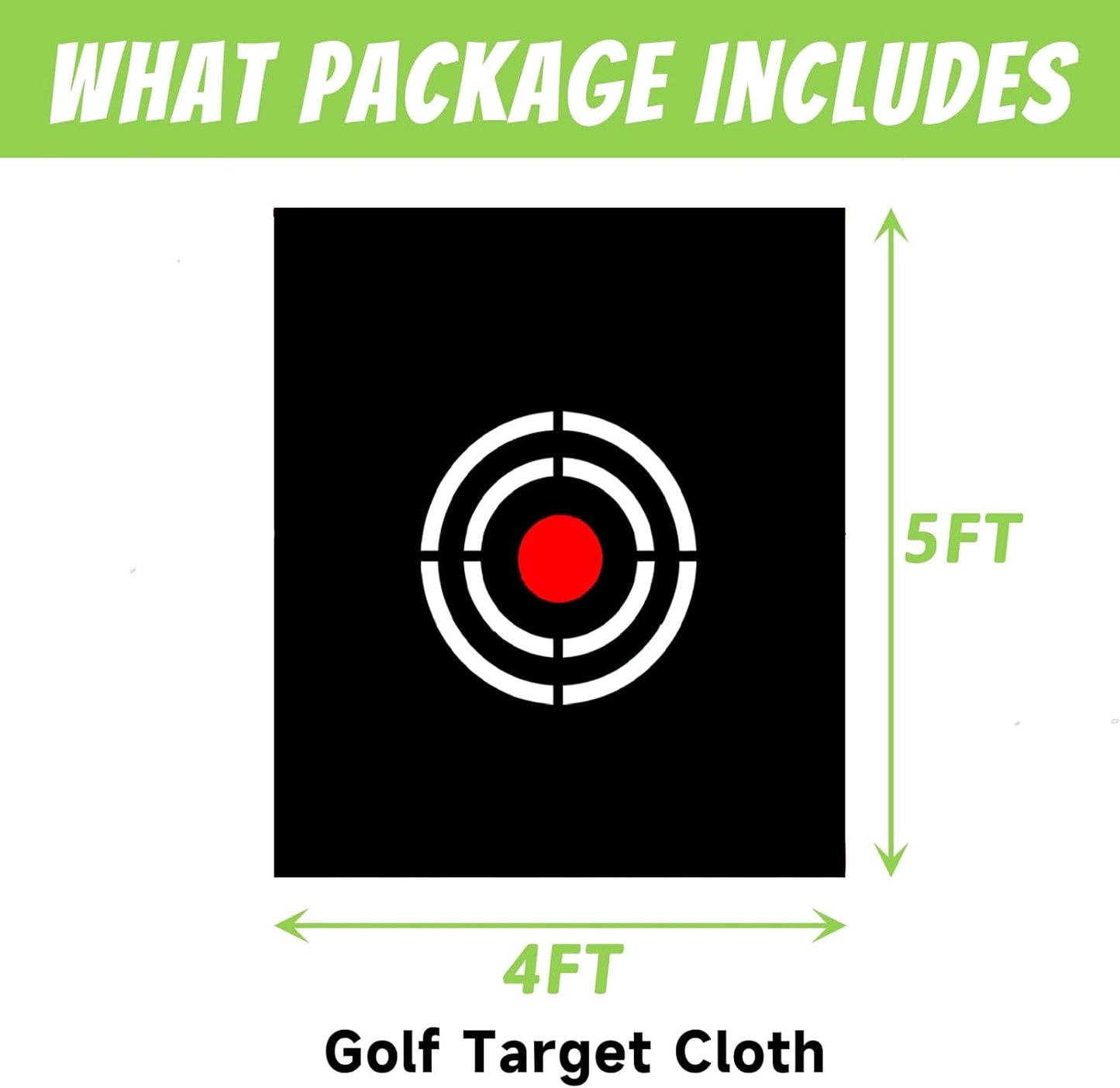 Golf Target Cloth - Black Portable Foldable Easy Setup for Indoor Outdoor Backyard Hitting Practice Training Aid Beginners Men Father Gift