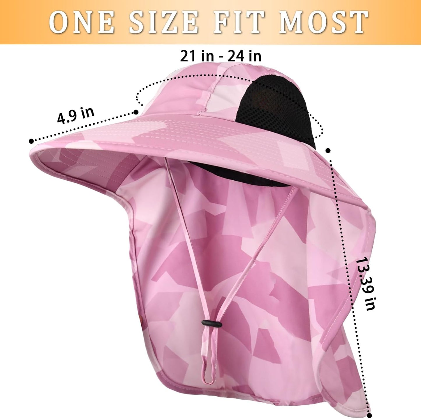 Sun Hat for Men Women with Neck Flap,UPF 50+ UV Protective Hiking Fishing Hats,Wide Brim Sun Hat for Women&Men