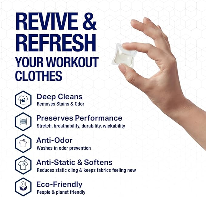 HEX Performance Laundry Packs, Unscented, 75ct - Designed for Activewear, Eco-Friendly