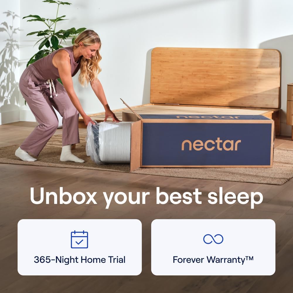 Nectar Classic 12” Full Mattress - Medium Firm - Contouring Memory Foam - Cooling Top Layer - Support & Pressure-Relief - Mattress in a Box - 365-Night Trial & Forever Warranty