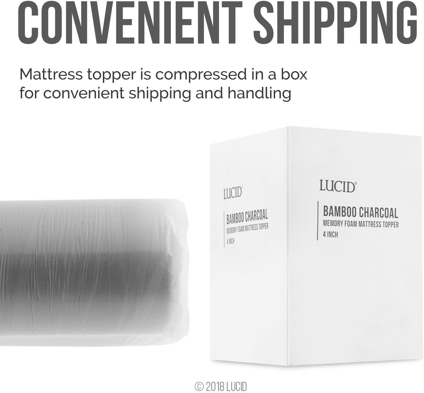 Lucid 4 Inch Bamboo Infused Memory Foam Mattress Topper - Twin Size – Cooling Ventilation – Pressure Relieving Bed Topper - Mattress Pad – CertiPur Certified